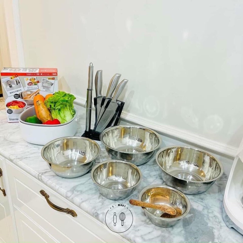 SET 5 CHẬU INOX SIÊU TIỆN ÍCH