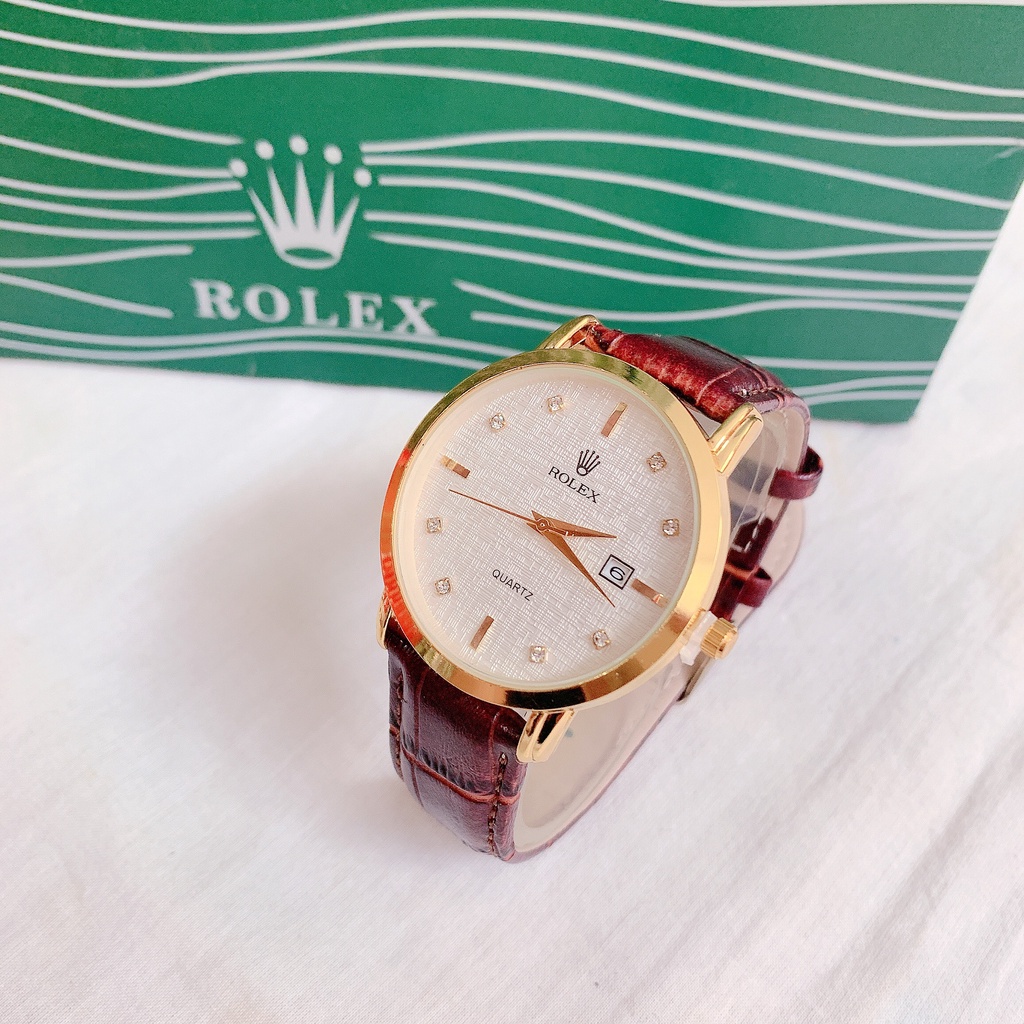 Đồng hồ nam Rolex mặt hạt xoàn dây da cao cấp cho nam giới Kim Kim sang trọng lịch lãm | BigBuy360 - bigbuy360.vn