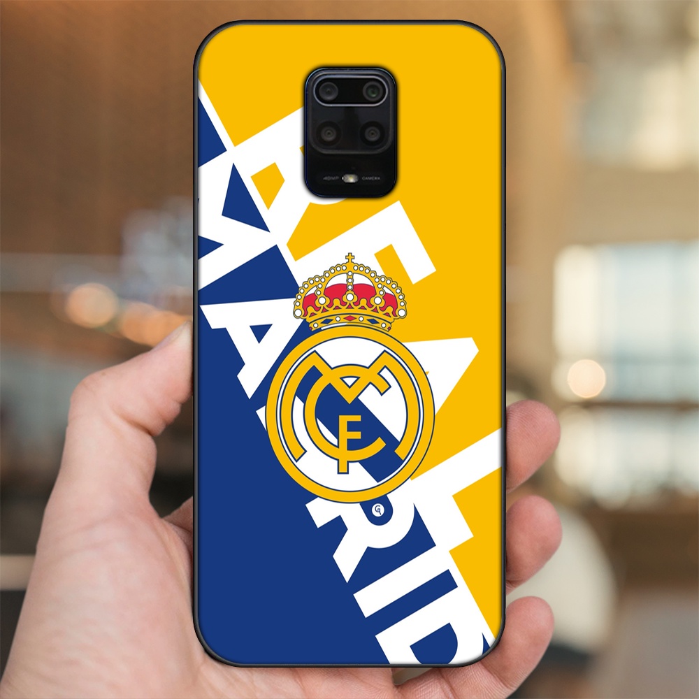 Ốp lưng Xiaomi Redmi Note 9s, Note 9 Pro viền đen in hình Real Madrid