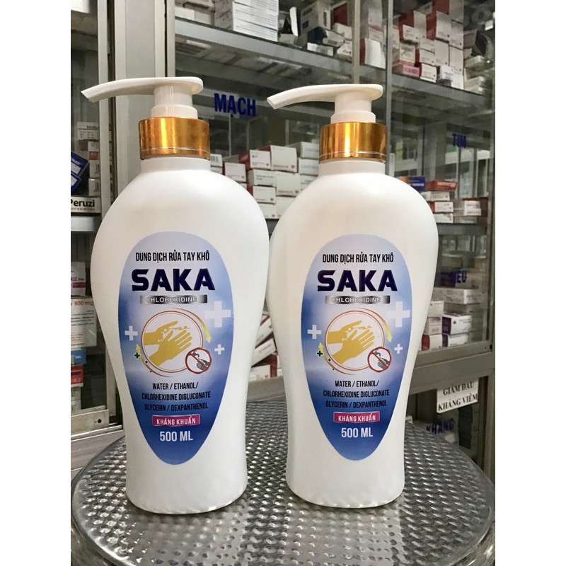 Dung dịch sát khuẩn tay nhanh/ Rửa tay khỏi Saki chlohexidine 500ml