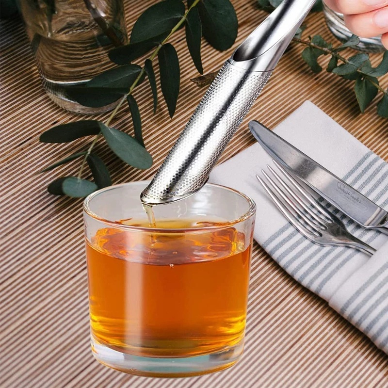 1 Dụng Cụ Lọc Trà Đa Năng Hình Ống Dài Bằng Thép Không Gỉ