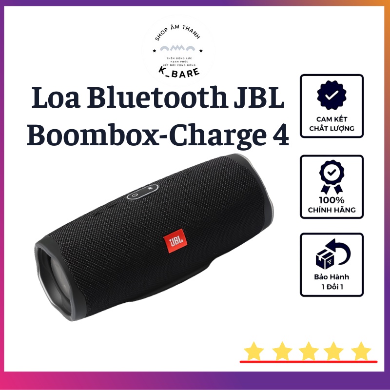 Loa Bluetooth JBL BOOMBOX-Charge 4, Có dây đeo, Âm thanh cực lớn bass trầm, Pin dung lượng lớn, Bảo hành 6 tháng