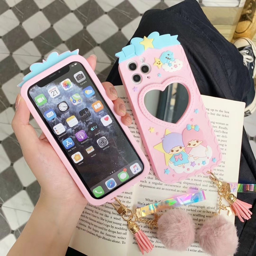 ỐP LƯNG IPHONE HÌNH LITTLE TWIN STARS CÓ GƯƠNG TRÁI TIM SIÊU XINH/ TỪ IPHONE 6 ĐẾN IPHONE 12 - ORDER 10 NGÀY