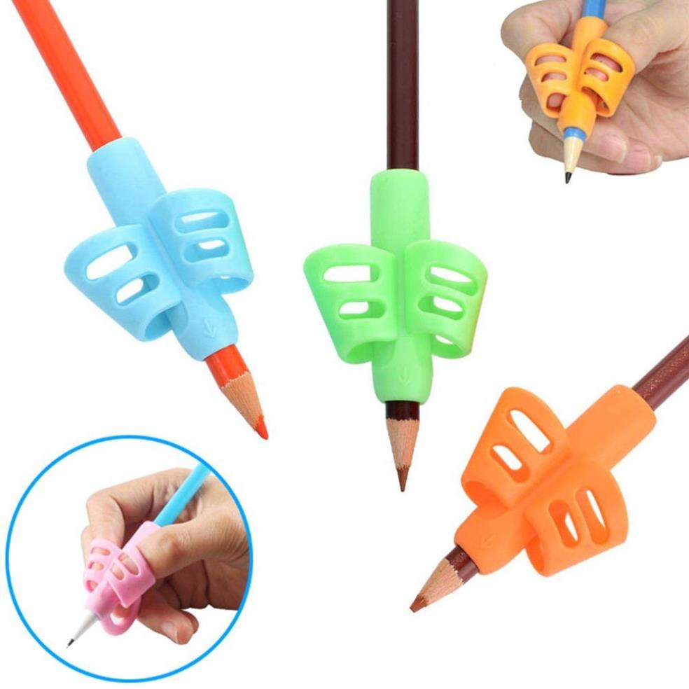 Hỗ trợ cầm bút cho bé - Dụng cụ xỏ ngón silicon chỉnh tư thế cầm bút cho bé