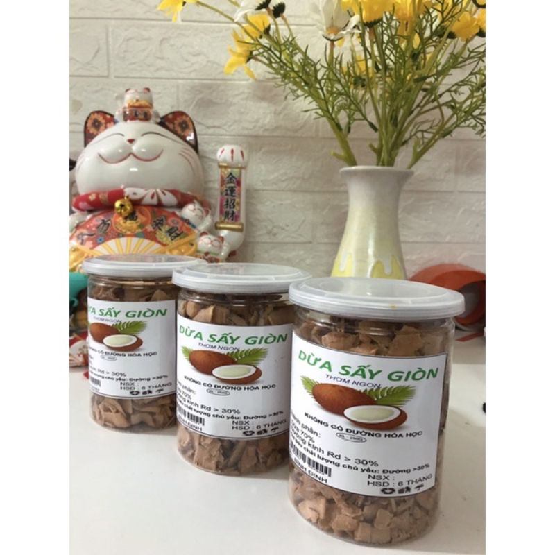 500Gr Dừa Sấy Giòn Thơm Ngon, Không Đường Hoá Học