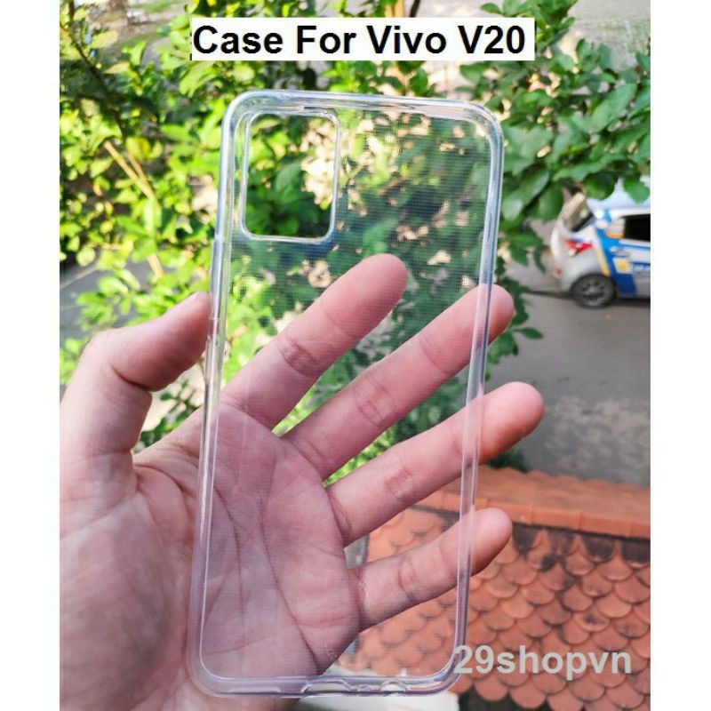 Ốp lưng Vivo V20 - Dẻo, Trong suốt, Loại dày, Lâu ố vàng