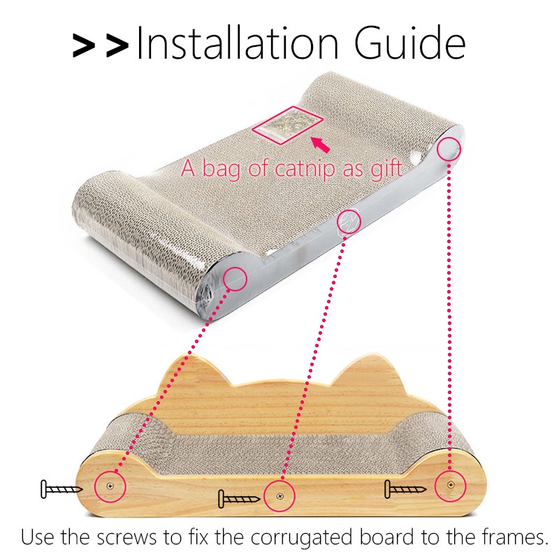 HamshMoc Giường gỗ 2 trong 1 cho mèo cưng