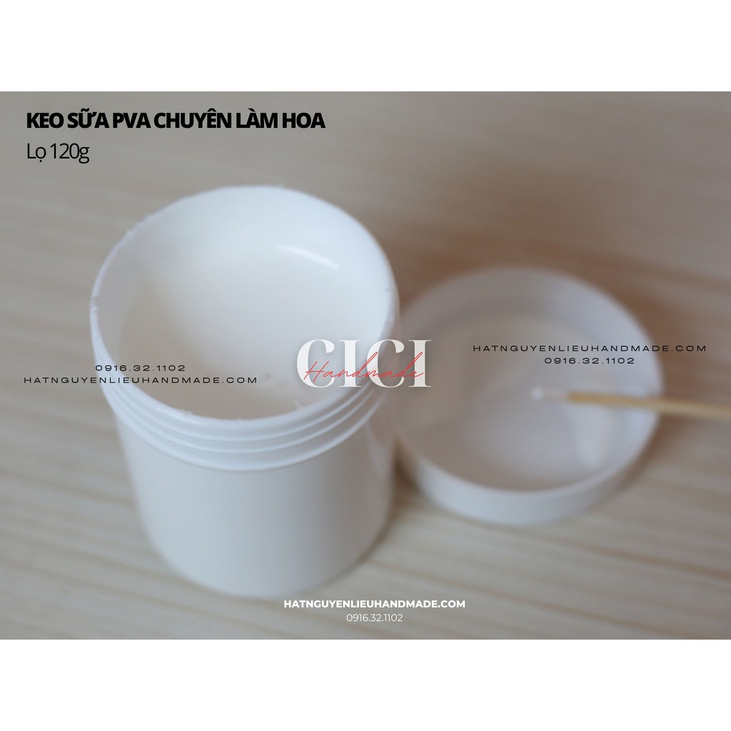 Keo sữa PVA chuyên làm hoa vải, dán cành hoa, dán gỗ Cici Handmade chuyên hạt đá hạt pha lê hạt cườm hạt trang sức