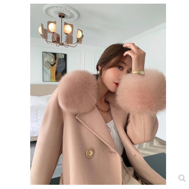 áo cashmere cổ và tay phối lông cao cấp thời thượng sang trọng phong cách anh trẻ trung. Hàng quảng châu KCC409