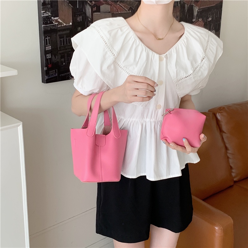 Thời Trang Túi Xách bucket Thiết Kế Nhỏ Gọn Chất Liệu Mềm Cao Cấp