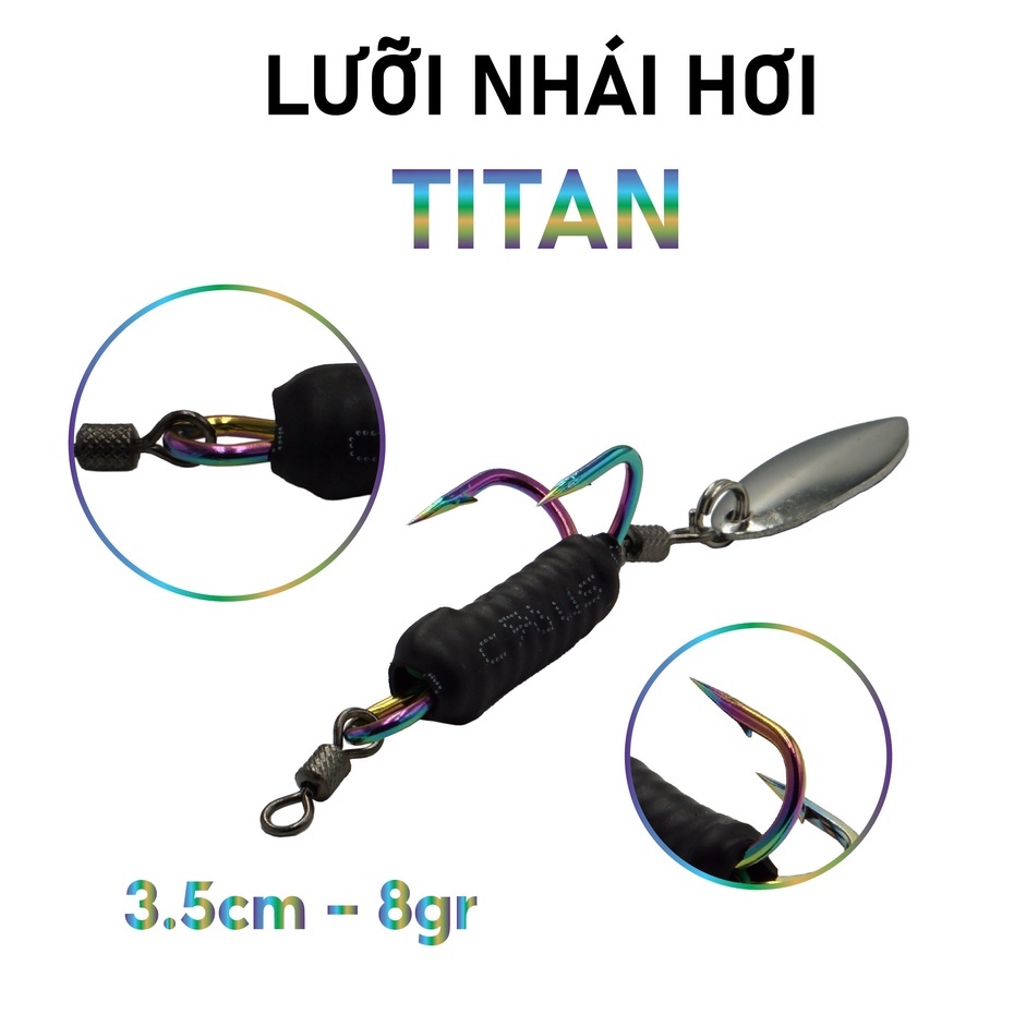 Bộ lưỡi đôi SNS 1/0 Titan thìa lá / chìm