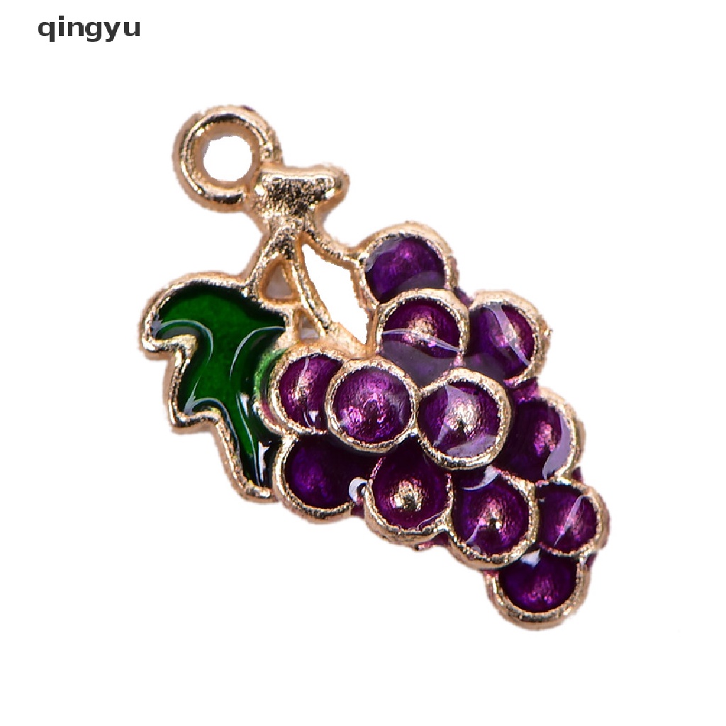 Bộ 10 Mặt Dây Chuyền Hình Trái Nho Bằng Hợp Kim Tráng Men DIY