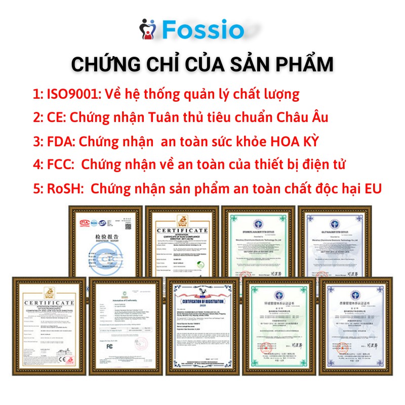 Máy Đánh Răng FOSSIO N300 Tiêu Chuẩn Châu Âu Bảo Hành 1 Năm, Kèm Đầu Rửa Mặt, Bàn Chải Điện Sonic Đánh Răng Tự Động