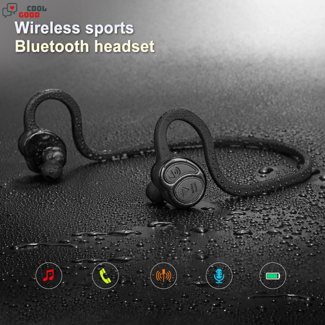 Wireless Bluetooth Sweatproof Headset Stereo Sports Earpiece Headphone Gift