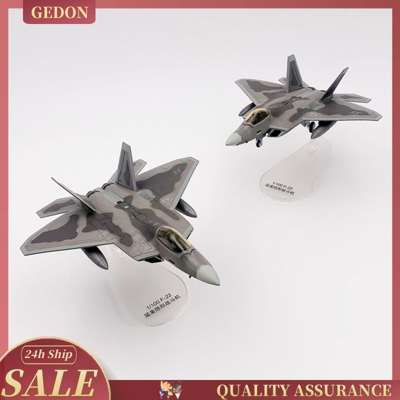 Mô Hình Máy Bay Đồ Chơi F-22 Tỷ Lệ 1 / 100 Kèm Giá Đỡ