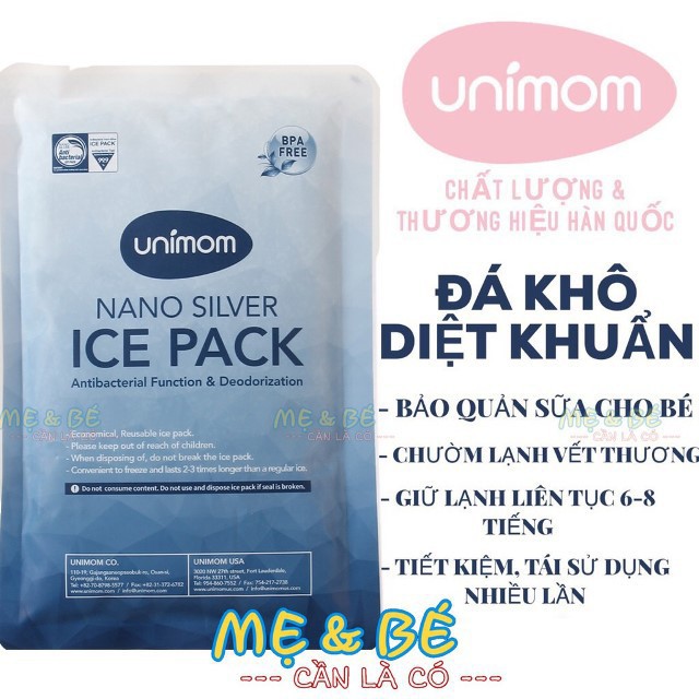 Bộ 10 Túi Đá khô diệt khuẩn Bảo quản sữa cho Bé Unimom - Hàn Quốc