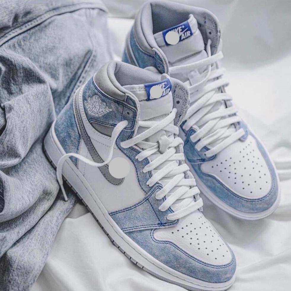 Giày Jordan cổ cao hyper royal màu xanh loang nỉ nam nữ, Giày thể thao Jordan 1 high xanh nỉ bản đẹp full box bill !