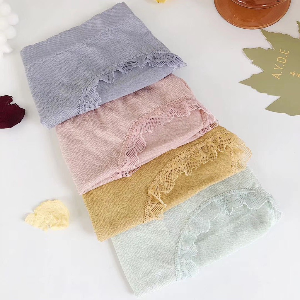 SET 4 QUẦN LÓT COTTON 💝FREESHIP💝COMBO 4 QUẦN CHIP NỮ NHIỀU LOẠI CẠP CAO  CHỐNG HẰN LỘ VIỀN CO GIÃN NHIỀU Q2715