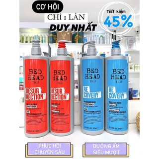 COMBO GỘI XẢ TIGI BED HEAD TIGI ĐỎ - XANH 970ML - DẦU GỘI XẢ TÁI SINH VÀ SIÊU PHỤC HỒI TIGI 2021 CHÍNH HÃNG