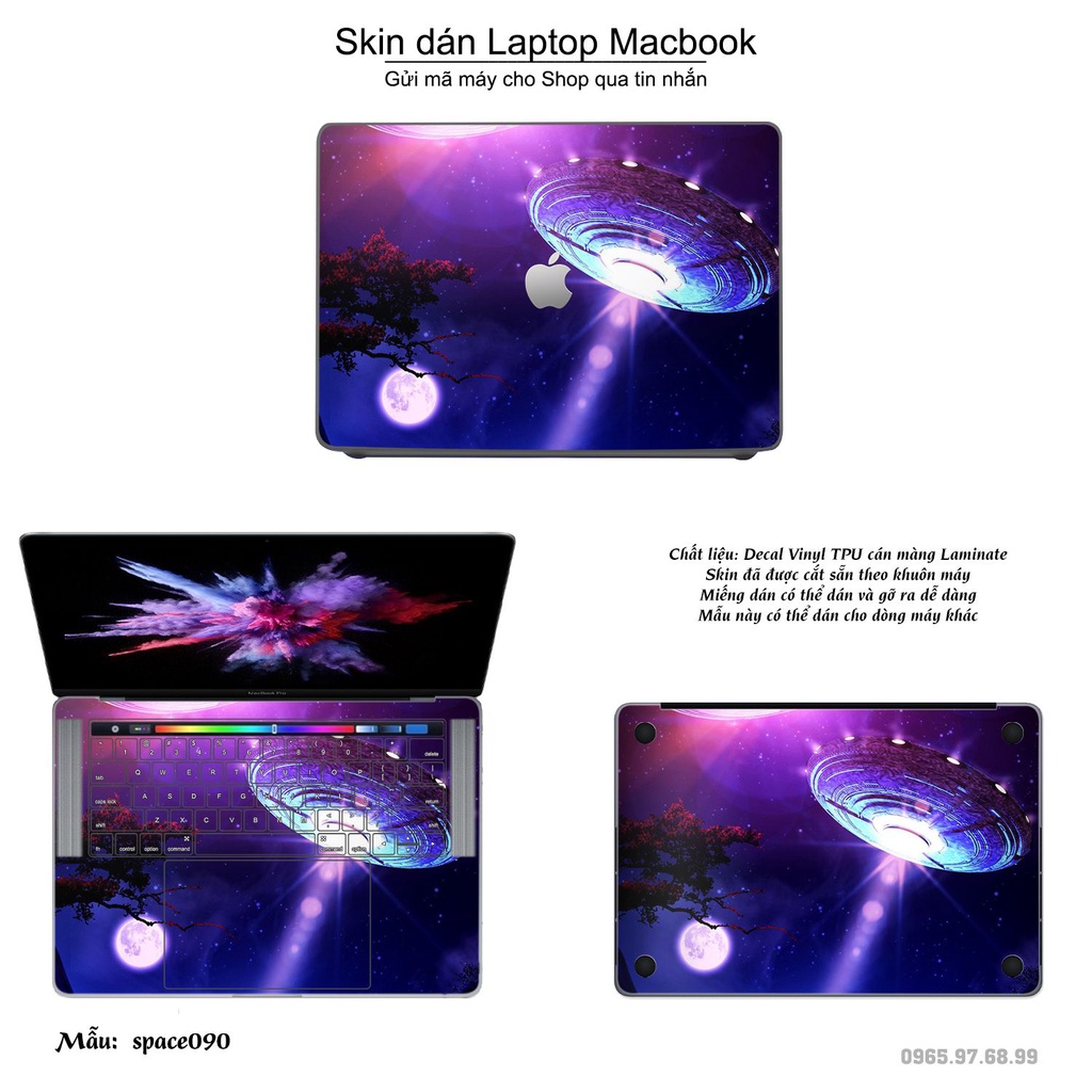 Skin dán Macbook mẫu không gian (đã cắt sẵn, inbox mã máy cho shop)