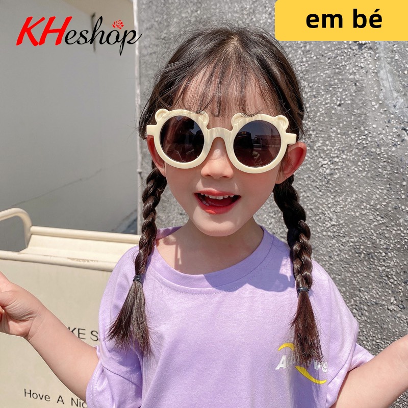 Kính mát trang trí chống tia UV hình gấu, đạo cụ chụp ảnh cho bé trai và bé gái đủ màu mã Y1601