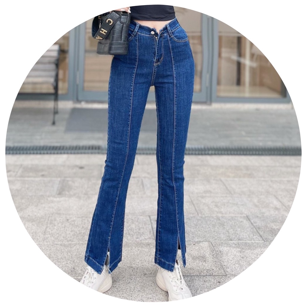 QUẦN JEAN DÀI ống Loe sẻ siêu hot  fom ÔM DÁNG hình shop chụp - Thời Trang VADA (QUẦN dài)