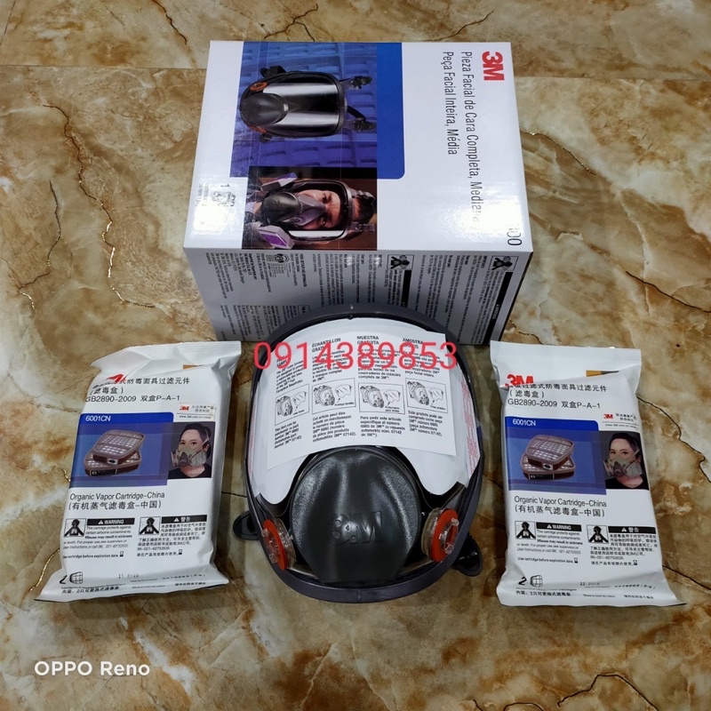 FULL BỘ 7 món Mặt nạ phòng độc 6800 có sẵn kèm vỏ hộp đựng