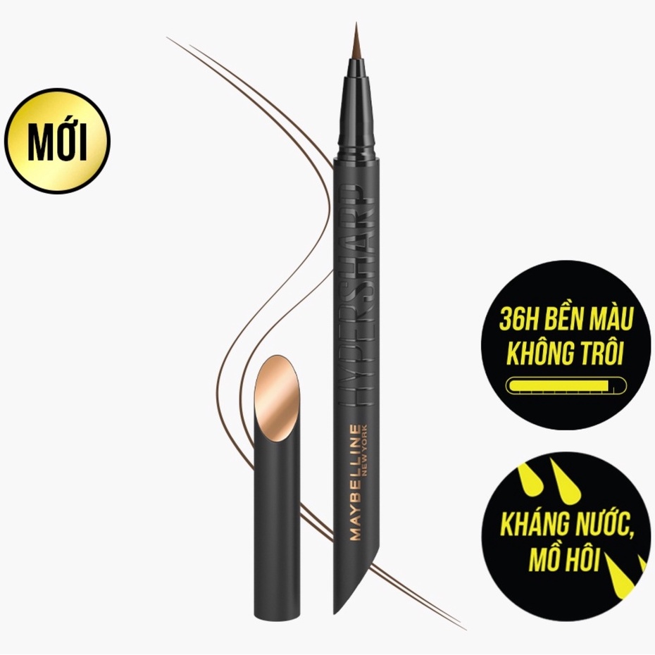 Bút Kẻ Mắt Nước Siêu Sắc Mảnh, Không Lem Trôi Maybelline New York Hyper Sharp Liner Extreme 0.4g - MÀU NÂU