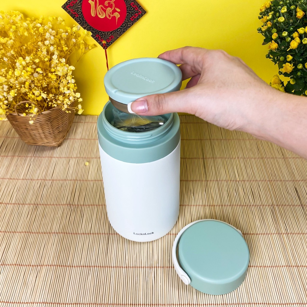 HỘP GIỮ NHIỆT ĐỰNG THỨC ĂN FOOD JAR LOCK 1L LHC8043 kèm muỗng gấp gọn