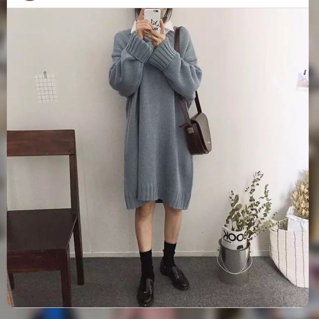 Váy len oversize