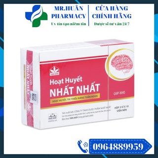 Hoạt Huyết Nhất Nhất (Hộp 30 viên) – Hỗ trợ hoạt huyết, giúp giảm thiểu năng tuần hoàn não