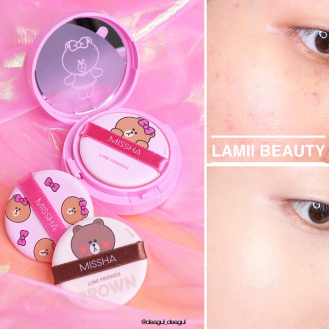 Phấn nước MISSHA LINE FRIENDS GLOW TENSION CUSHION SPF 50 PA+ | BigBuy360 - bigbuy360.vn