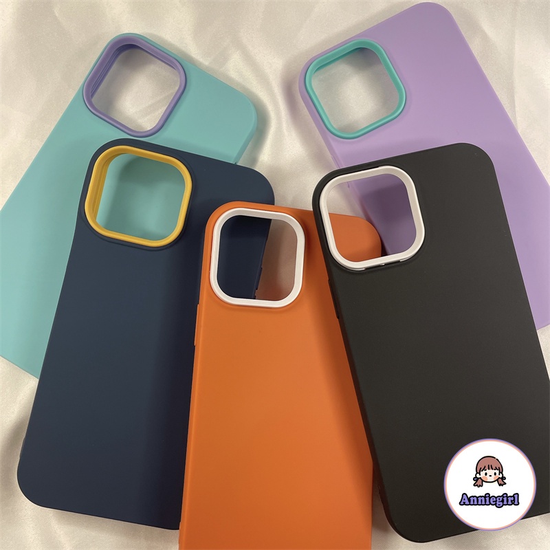 Ốp Điện Thoại Silicone Mềm Màu Macaron Chống Sốc 3 Trong 1 Cho Iphone 14 13 12 11 Pro Max X XR 8 7 Plus