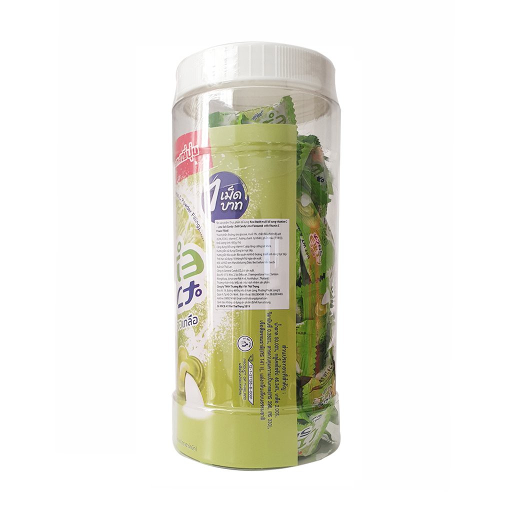 Kẹo chanh muối HARTBEAT Thái Lan 400gr kẹo muối mặn nhập khẩu kẹo chua - hũ