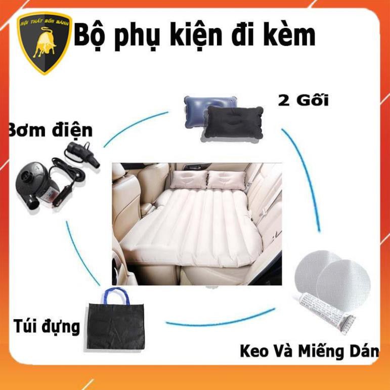 Đệm Hơi Ô Tô Cao Cấp - Bao Gồm Bơm Điện, Gối, Miếng Vá Dự Phòng