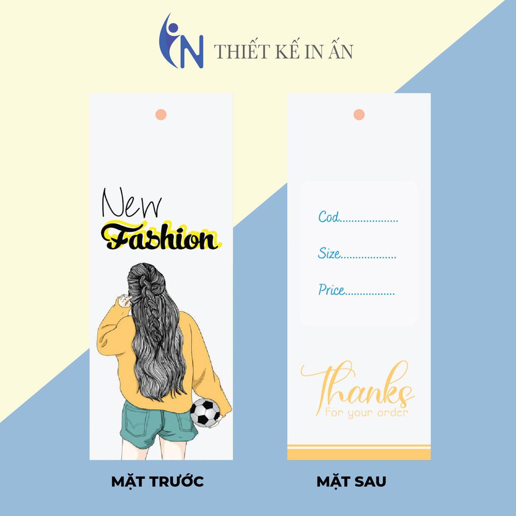 NHÃN MÁC TAG QUẦN ÁO giúp nâng cao thương hiệu quần áo - Giấy bìa cứng cán màng sang trọng 100 cái mẫu 14