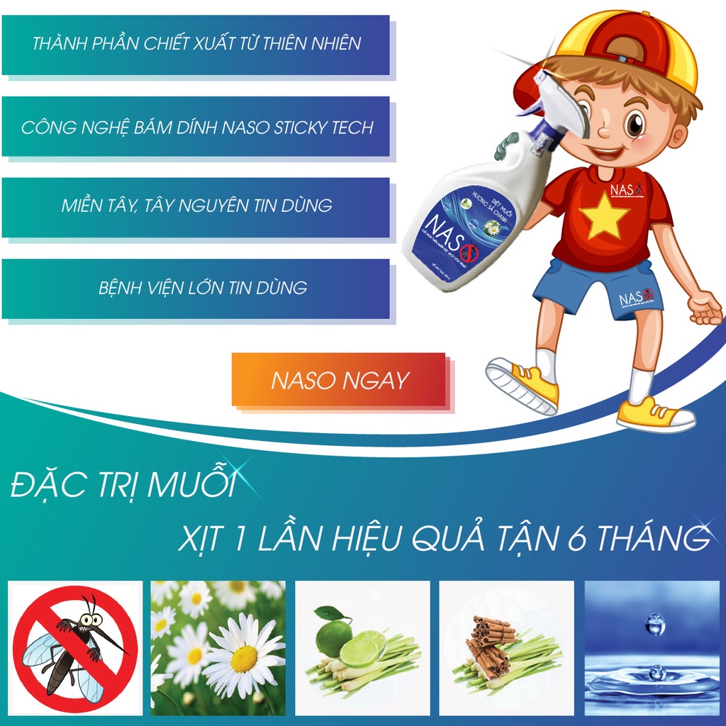 Xịt Muỗi Thành Phần Thiên Nhiên NASO 500 ml