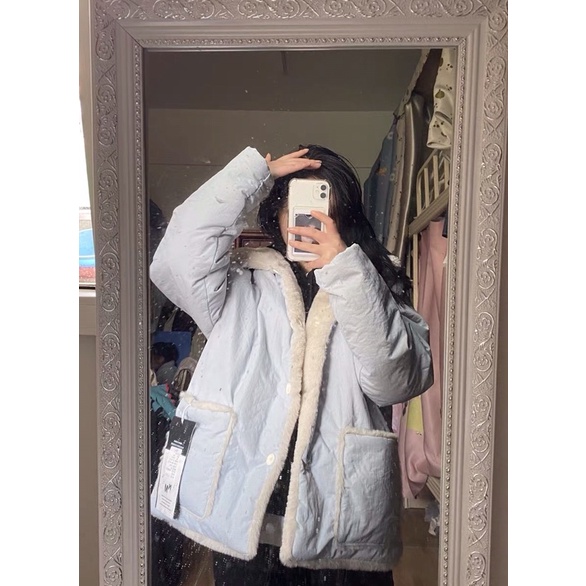Áo Khoác Nữ 2 Mặt Phao và Lông như hình |kèm ảnh thật 100%|