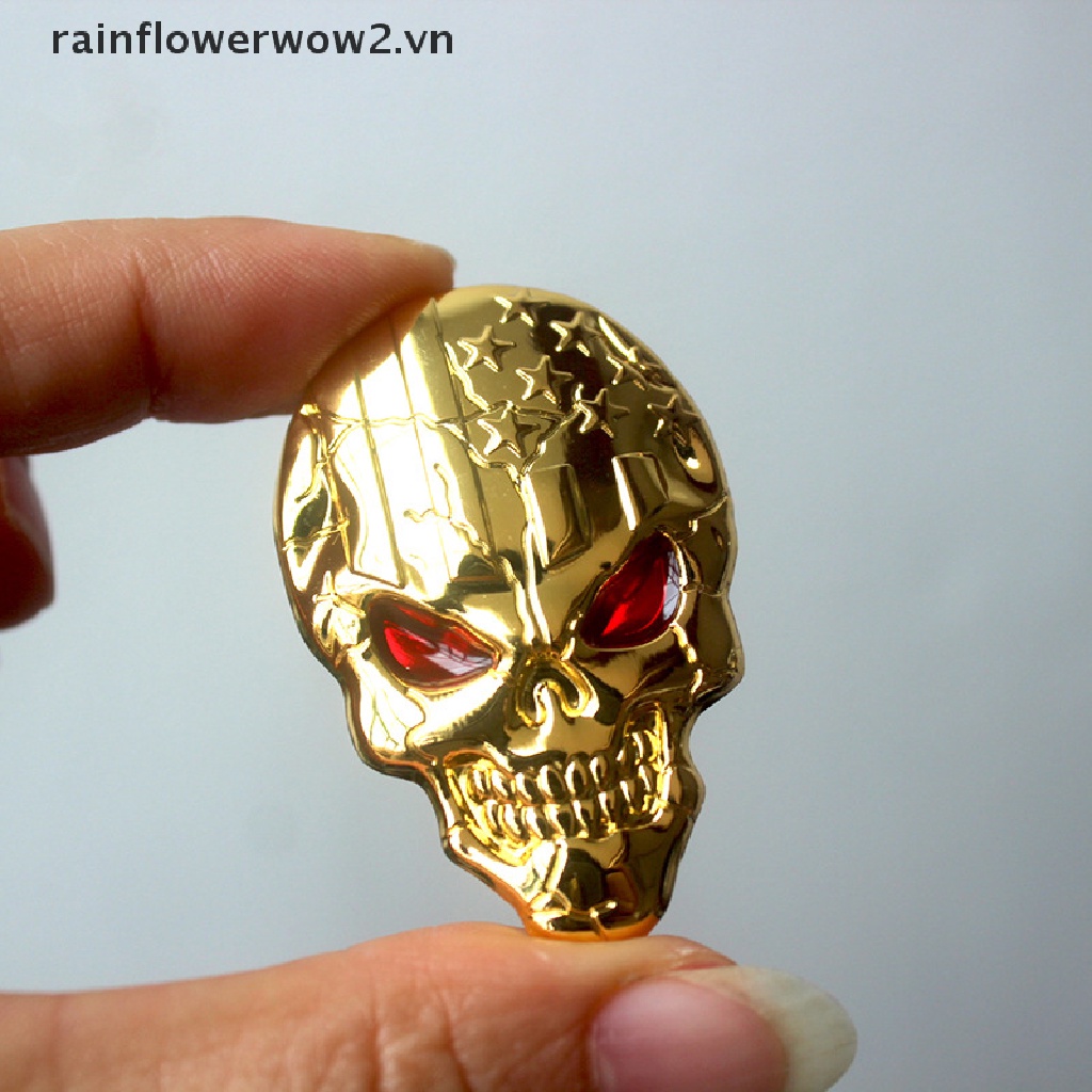 FENDER Tấm Chắn Bùn Kim Loại Hình Đầu Lâu 3D Trang Trí Xe Hơi