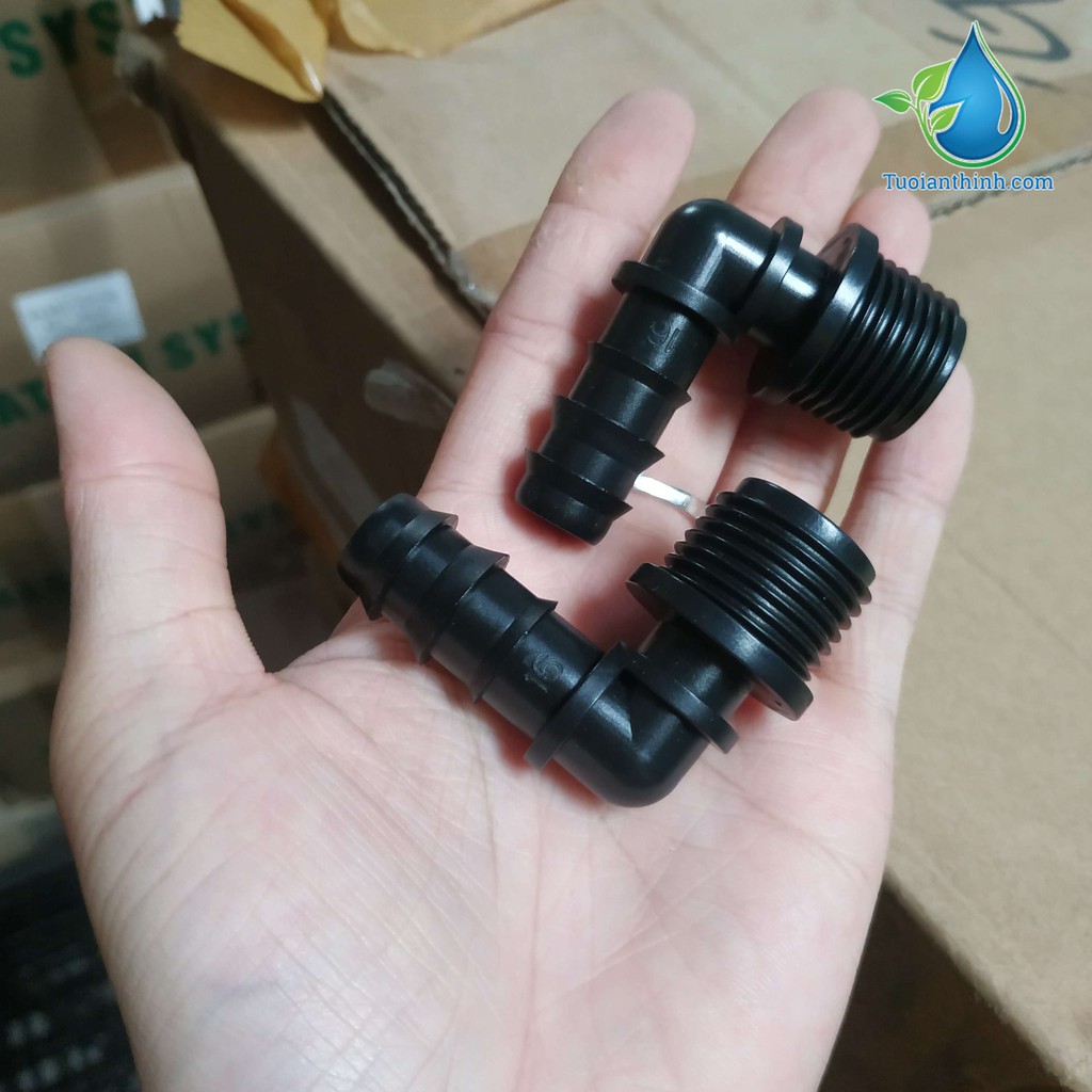 Góc nối ren chuyển từ ren  21 sang dây 16mm