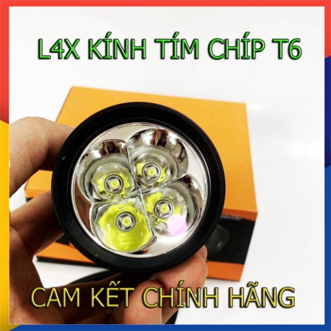 Đèn Trợ Sáng L4x T6 Kính Tím MA Racing Chính Hãng-tặng pát Và Công tắc ( Cam Kết Chính Hãng- Ảnh Chụp Thật)