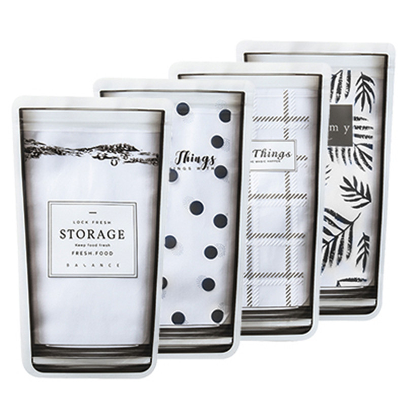 4Pcs Reusable  Food Preservative Zipper Bag / Snacks Mason Jar Bottles Bags / Fresh Food Storage Bag