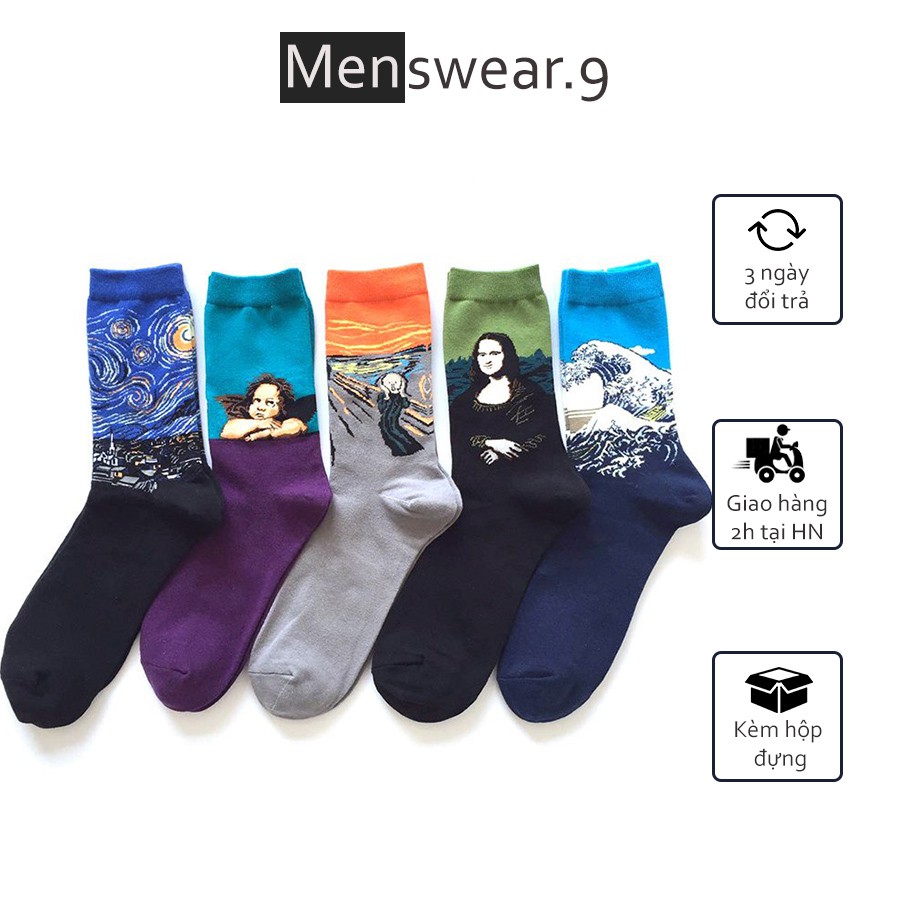 TẤT Vớ độc lạ phong cách streetwear tranh Vangogh