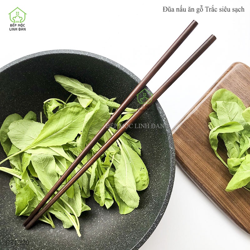 Đũa Xào Nấu Gỗ Trắc Việt Nam HAHANCO  Hàng Đẹp Siêu Sạch_01 Đôi 35cm