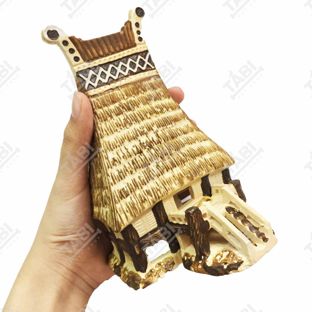 [NHẬN QUÀ KHI MUA ĐƠN 39K] [Tiểu Cảnh] Nhà Rong Lớn Phong Cách Dân Tộc Size 11x11x15