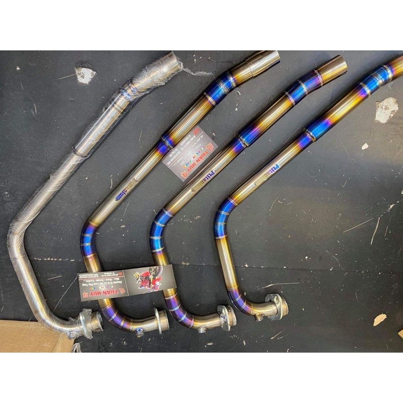 Cổ bô titan dành cho ex150, satria form dài gắn trực tiếp satria có sẵn có cảm biến nhiệt phân loại ex150 dài satria dài