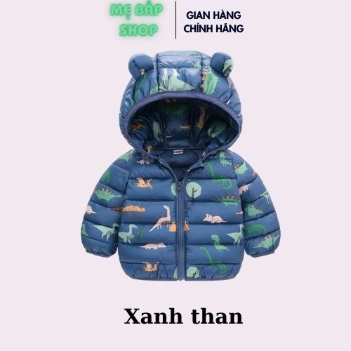 Áo khoác trẻ em, áo phao cho bé siêu nhẹ mũ tai gấu dễ thương cho bé trai và bé gái Mẹ Bắp Shop size từ 8-20kg