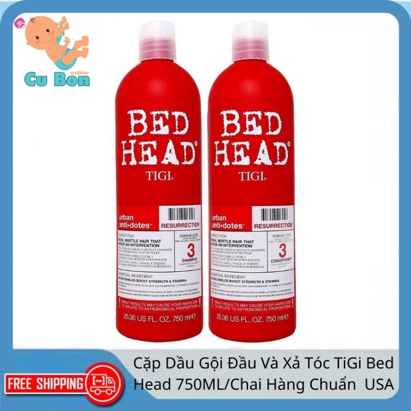 DẦU GỘI XẢ TiGi Bed Head 750ML Chính Hãng USA giúp Tóc Suôn Mượt Tiết Kiệm với lựa chọn tóc hư tổn tóc dầu bết tóc rụng