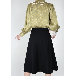 Chân váy midi xòe bổ mảnh CCHAT