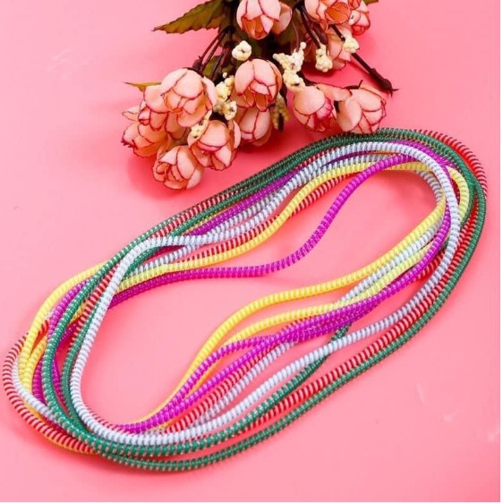 Combo Dây quấn dài 50cm + thú ngặm đầu cáp sạc điện thoại, tai nghe - Bảo vệ dây cáp, chống rối, dứt gãy - Nhiều màu sắc